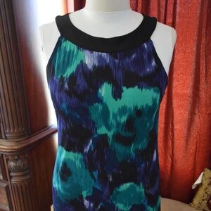 Dressy Sleeveless Knit Dress.  Blue Sage  XL